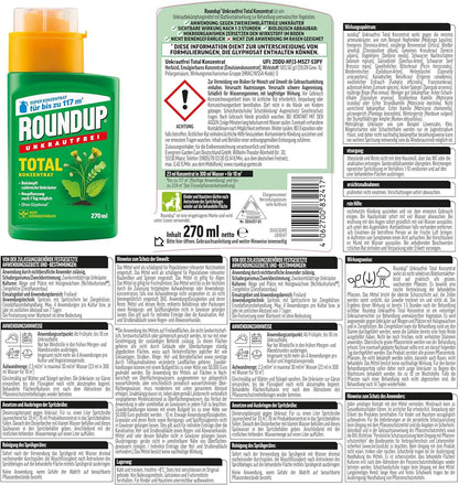 Désherbant ROUNDUP TOTAL Concentré 270 ml