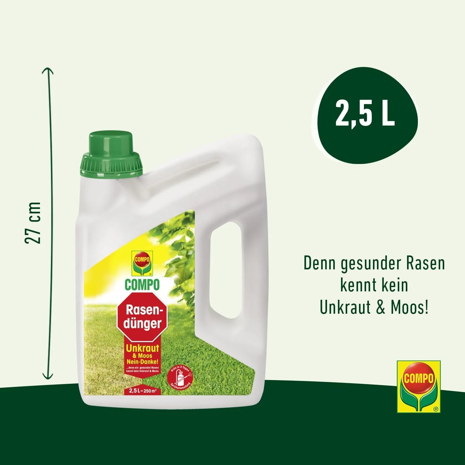 Engrais pour pelouse COMPO Désherbant et anti-mousse 2,5L